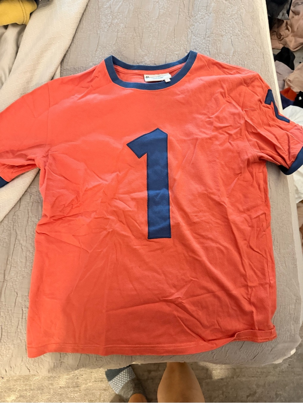 Rowing Blazers Orange Tee with Blue Ringer Collar